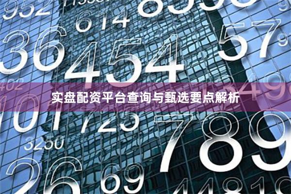 实盘配资平台查询与甄选要点解析